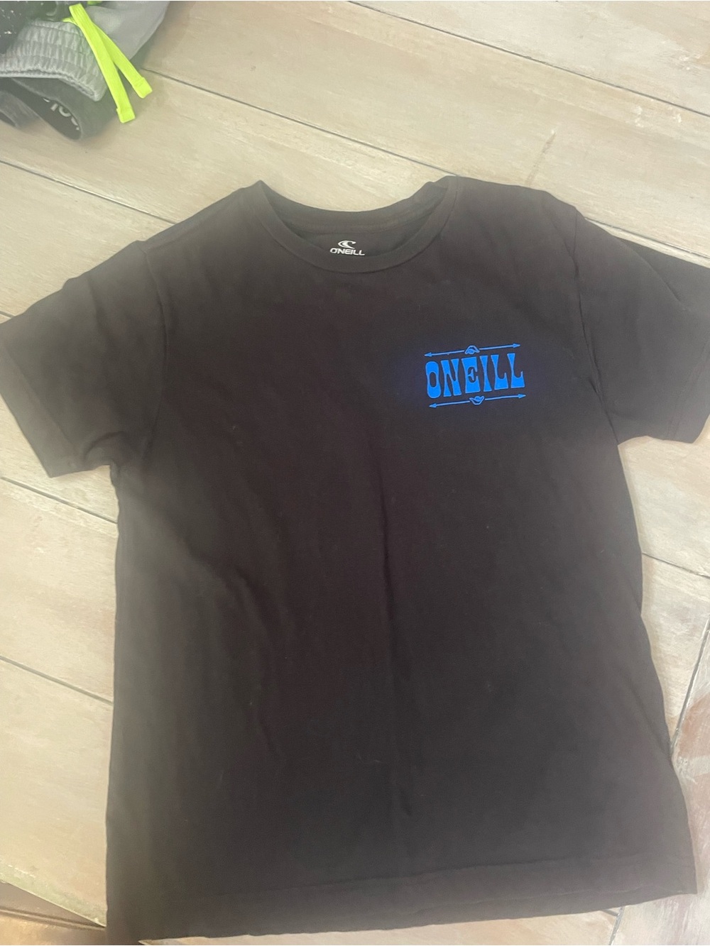 O'Neill Black Short Sleeve Tee with Blue Chest Logo